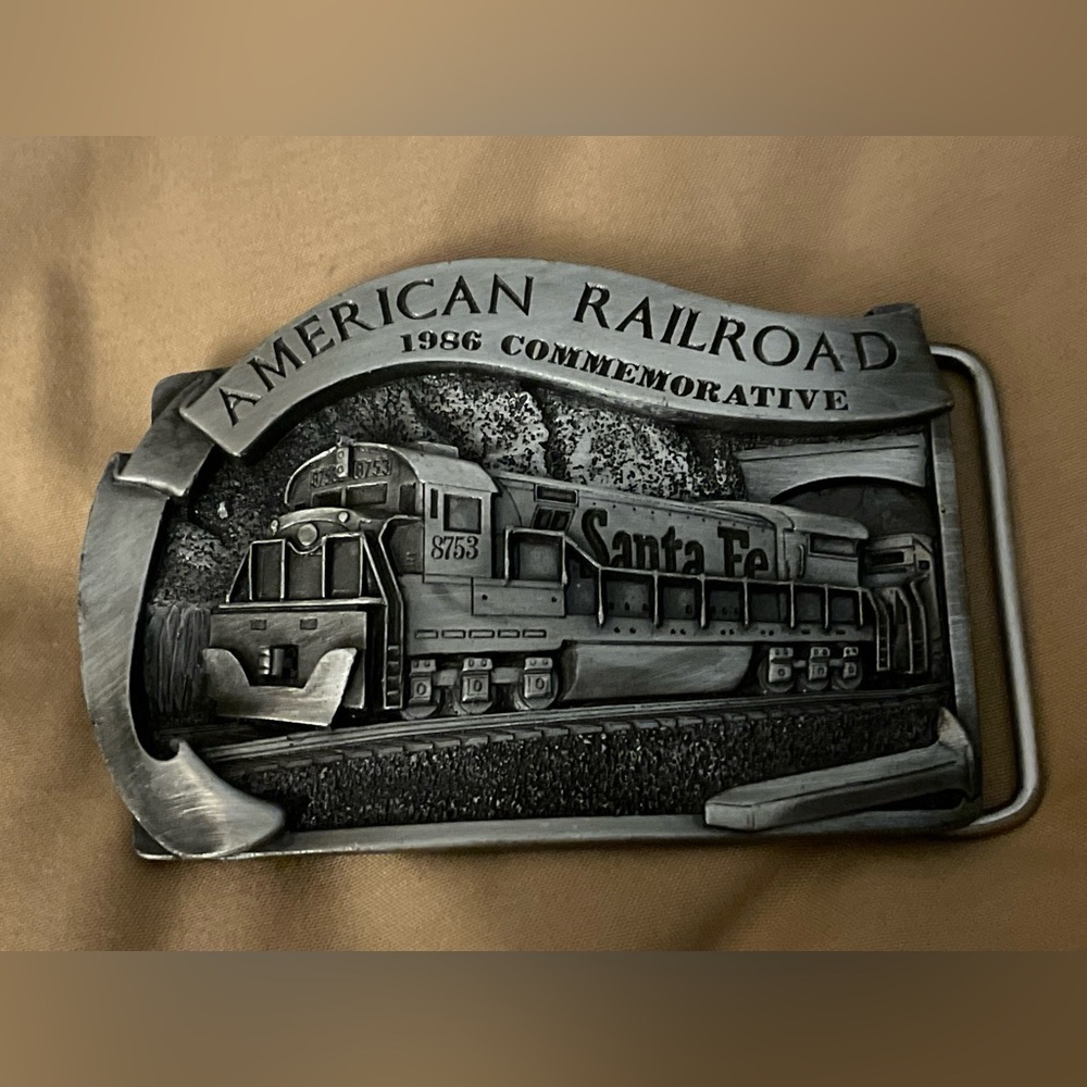 American Railroad Commemorative Belt Buckle 1986-661 of 8000-Made in the USA EUC